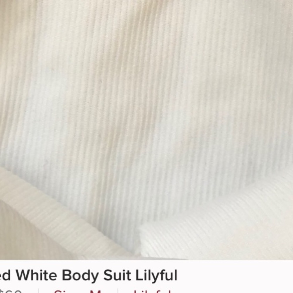 New without Tags - White ribbed tank bodysuit - Picture 3 of 3